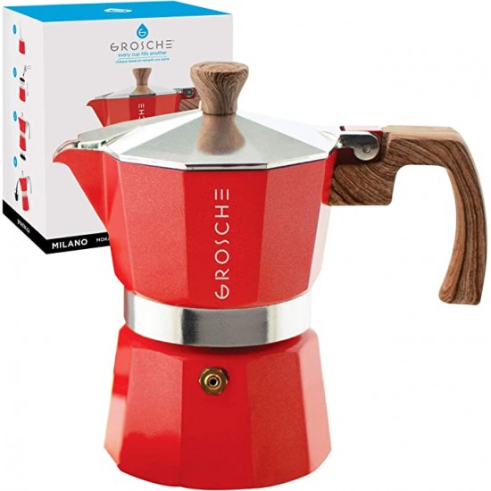 Grosche Milano Stovetop Espresso Maker, 3cup